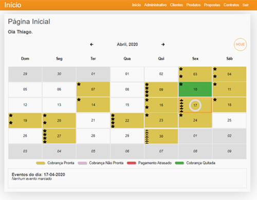 Screenshot of a web-app showing a calendar filled with tasks.